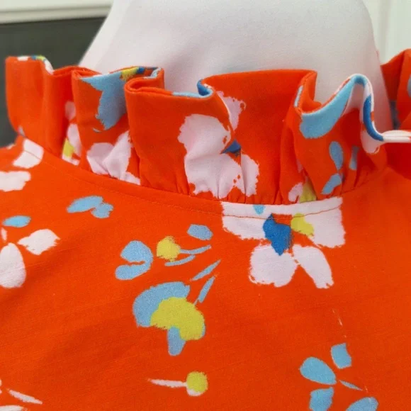 Tyler Boe Stella Dress - Size XS – Orange Floral – Sleeveless - Picture 3 of 15